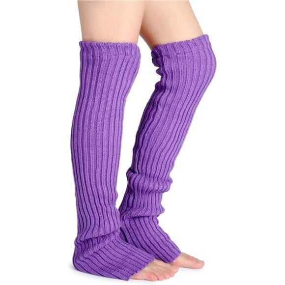 Over Knee High Footless Knit Leg Warmers Winter Long Socks for Women Girls - Picture 2 of 5